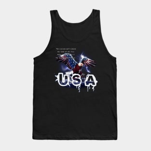 Cyborg Bald Eagle USA Tank Top